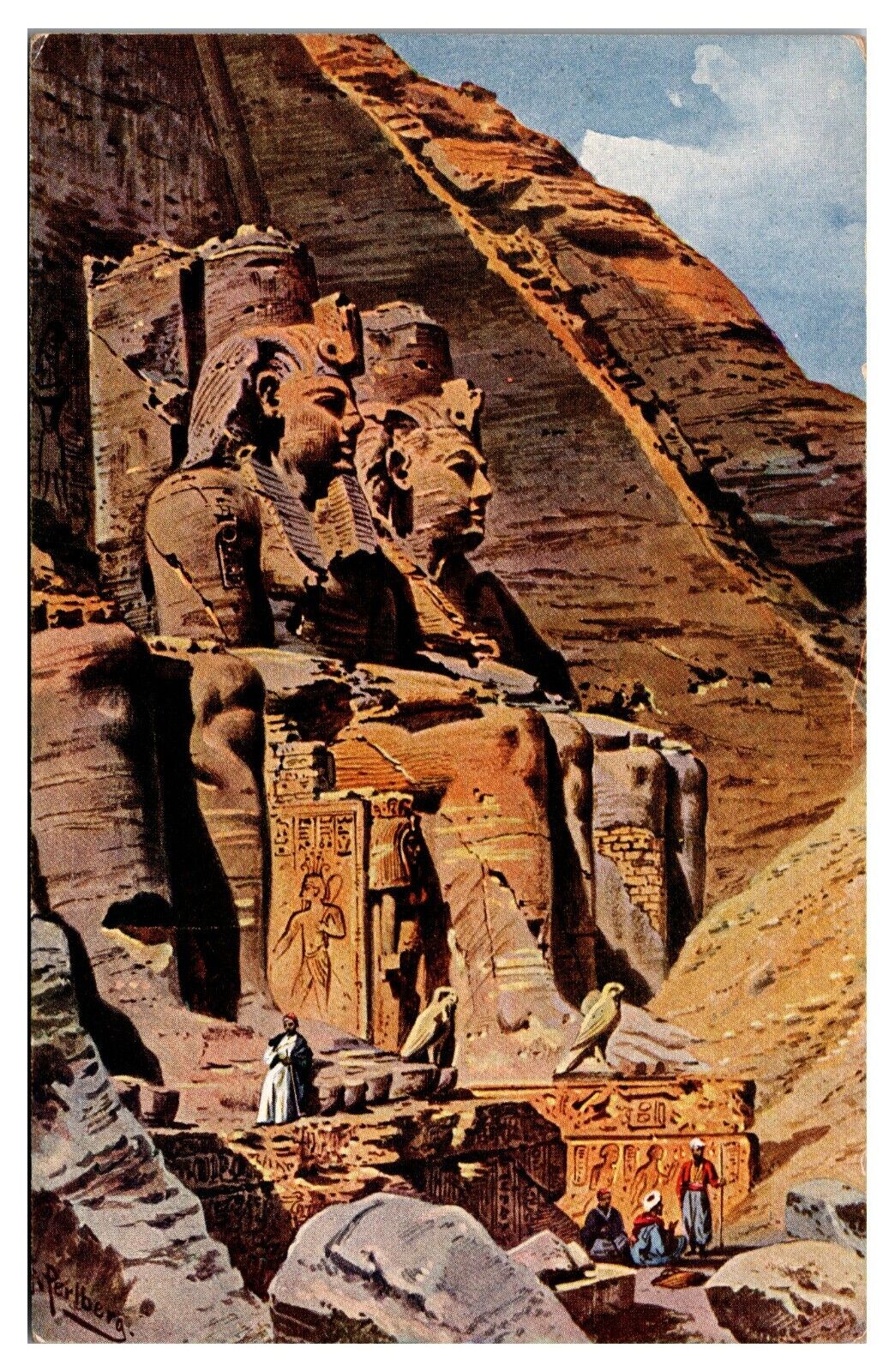ANTQ The Colossi of Ramses in Abu-Simbel, Egypt Postcard
