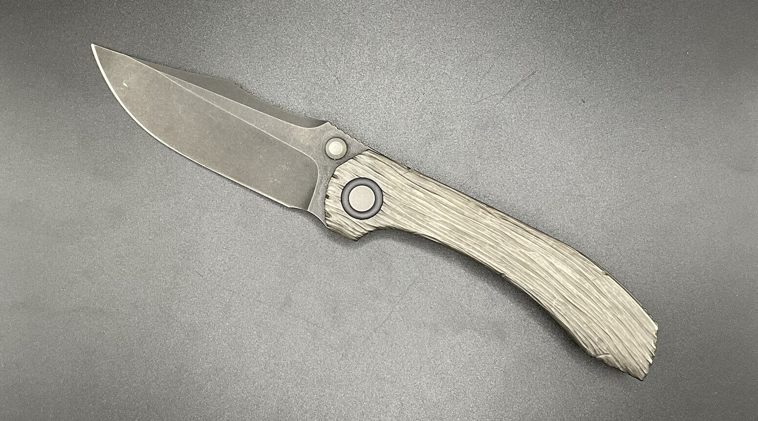 Brian Brown Knives Raptor V1 Barked Titanium Stonewashed M390 Pirate Custom