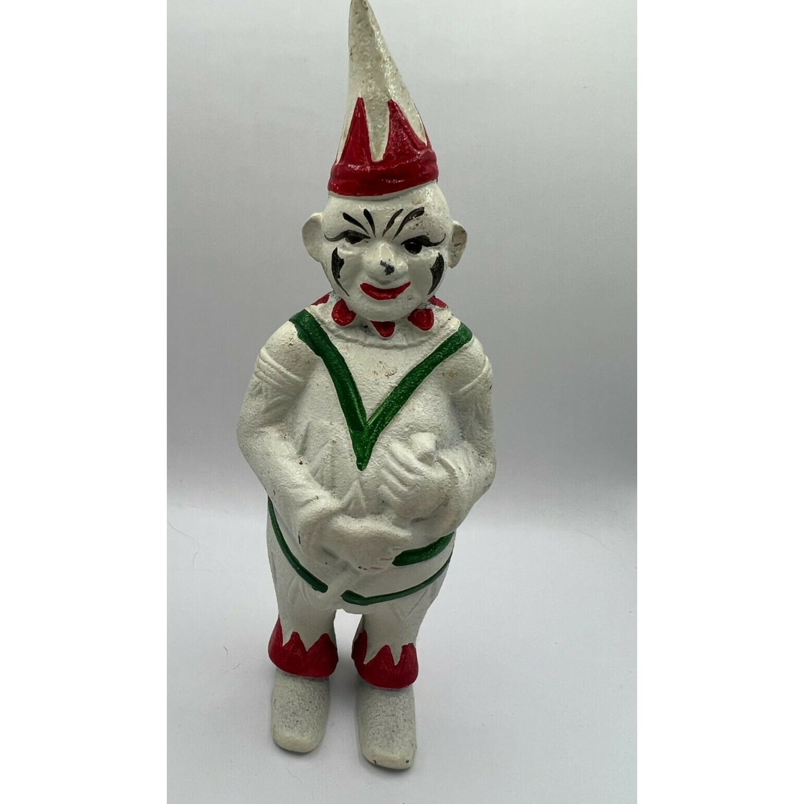 Antique A.C. Williams Cast Iron Circus Clown Still Bank Painted Collectible