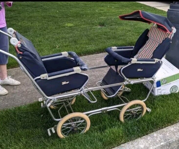 Perego Vintage Twin MCM Canvas Stroller