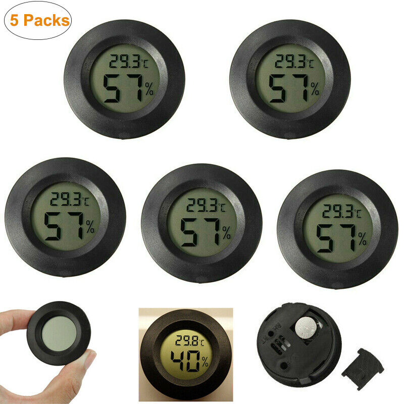 5PCS Digital Cigar Thermometer Hygrometer Humidity Monitor Meter For Humidor New