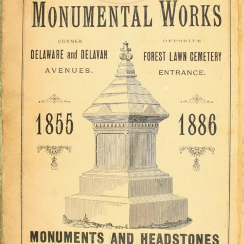 1886 BUFFALO FOREST LAWN CEMETERY MONUMENT CRAWFORD MONUMENTAL WORKS GRAVE STONE