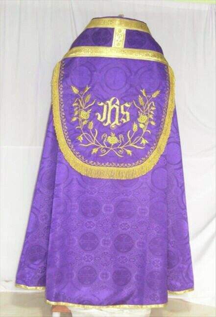 Violet Purple Cope Vestment Stole Benediction Lined Latin Mass Trad Catholic