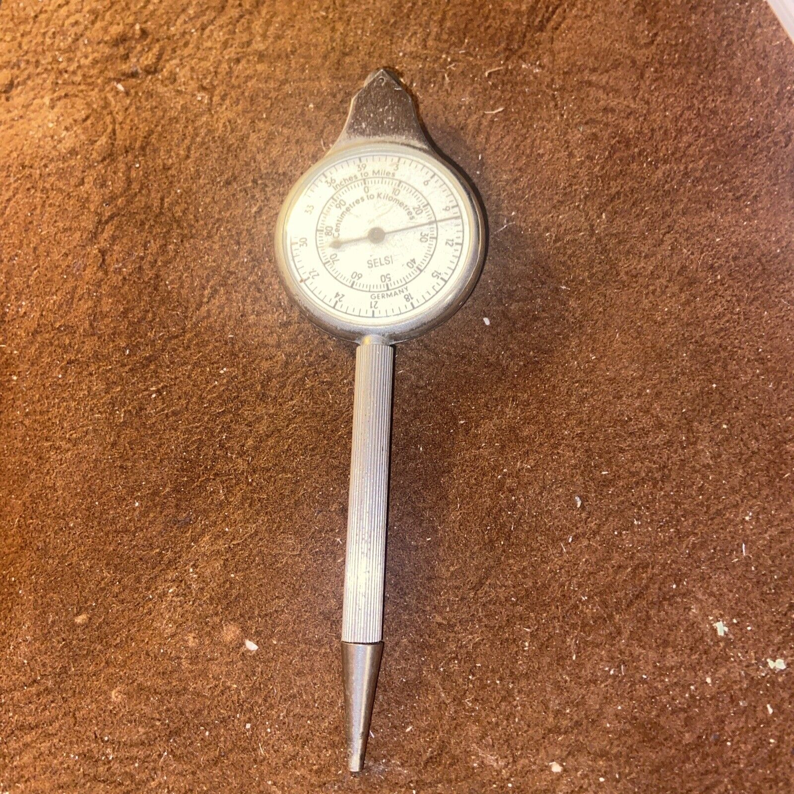 Vintage Selsi Opisometer Pencil Tool Inches Miles Centimeters Kilometers Germany