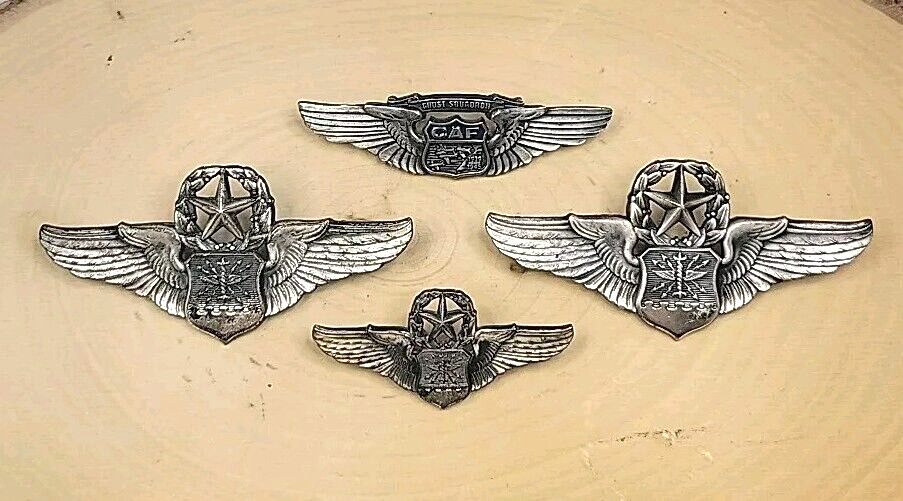Lot Of 4 Air Force Pilot/Navigator Wings Pins - N.S. Meyer New York - KREW G-I