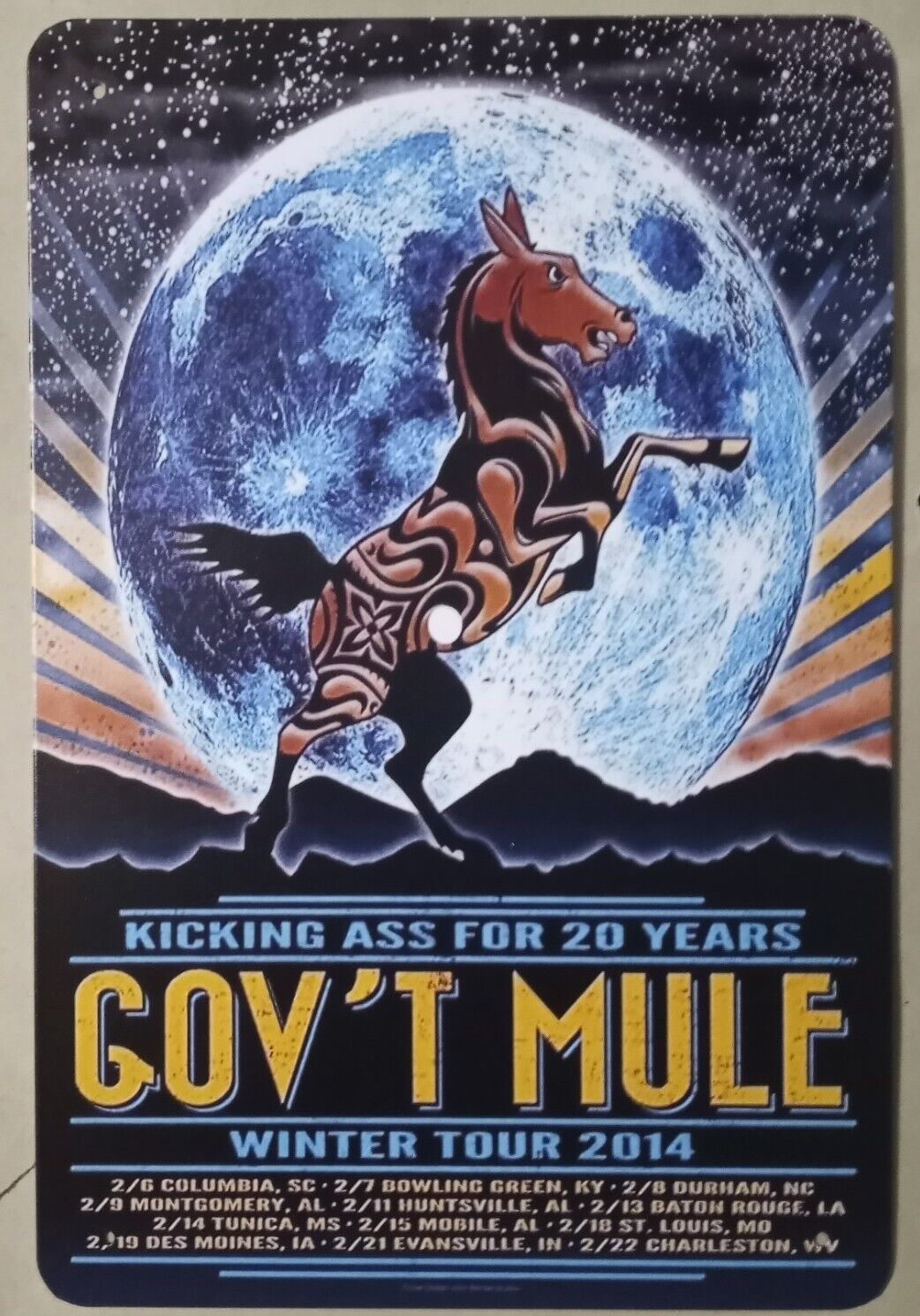 Gov't Mule metal hanging wall sign