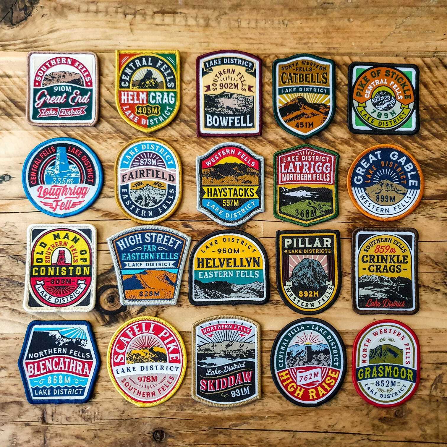Lake District Wainwright Fells patches (set of 20) - bundle deal
