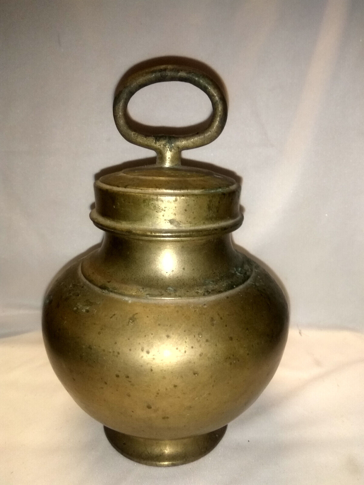 Antique Traditional Indian Ritual Brass Holy Water Flask Kamandal for Gangajal