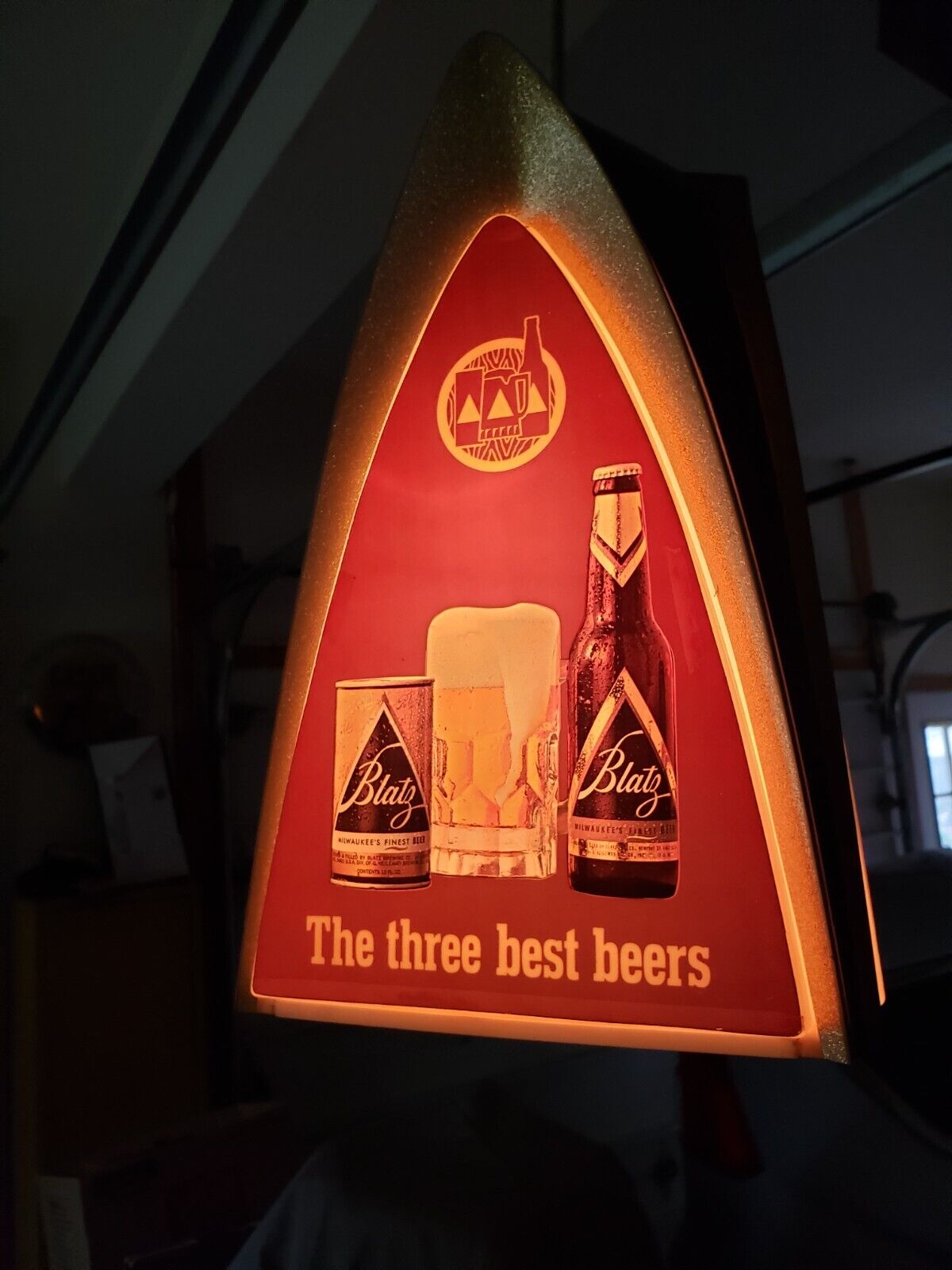 1950s/60s Blatz Lighted Motion Beer Signs Original w/Bracket