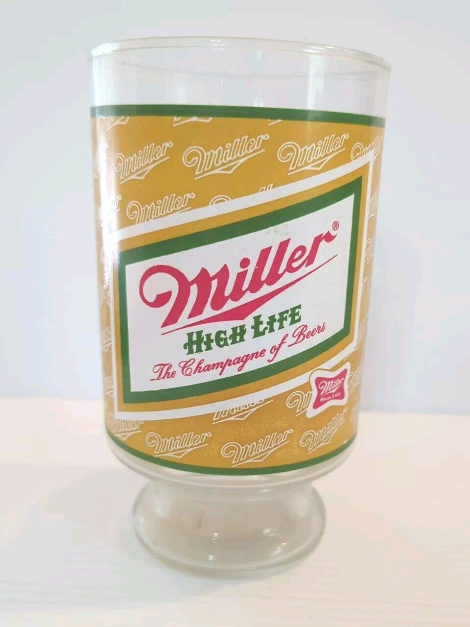 Vintage 1970s Miller High Life 32oz Glass Tumbler