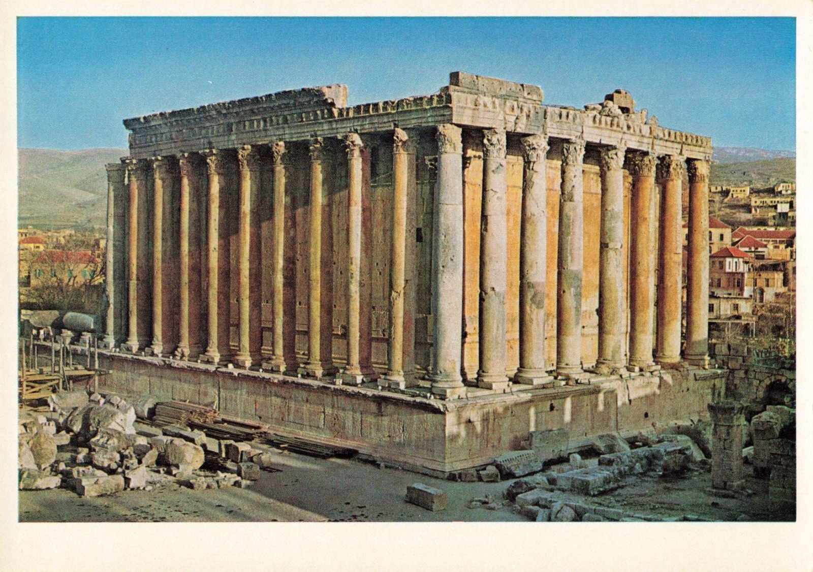 Baalbek Lebanon, Temple of Bacchus Ruins, Vintage Postcard