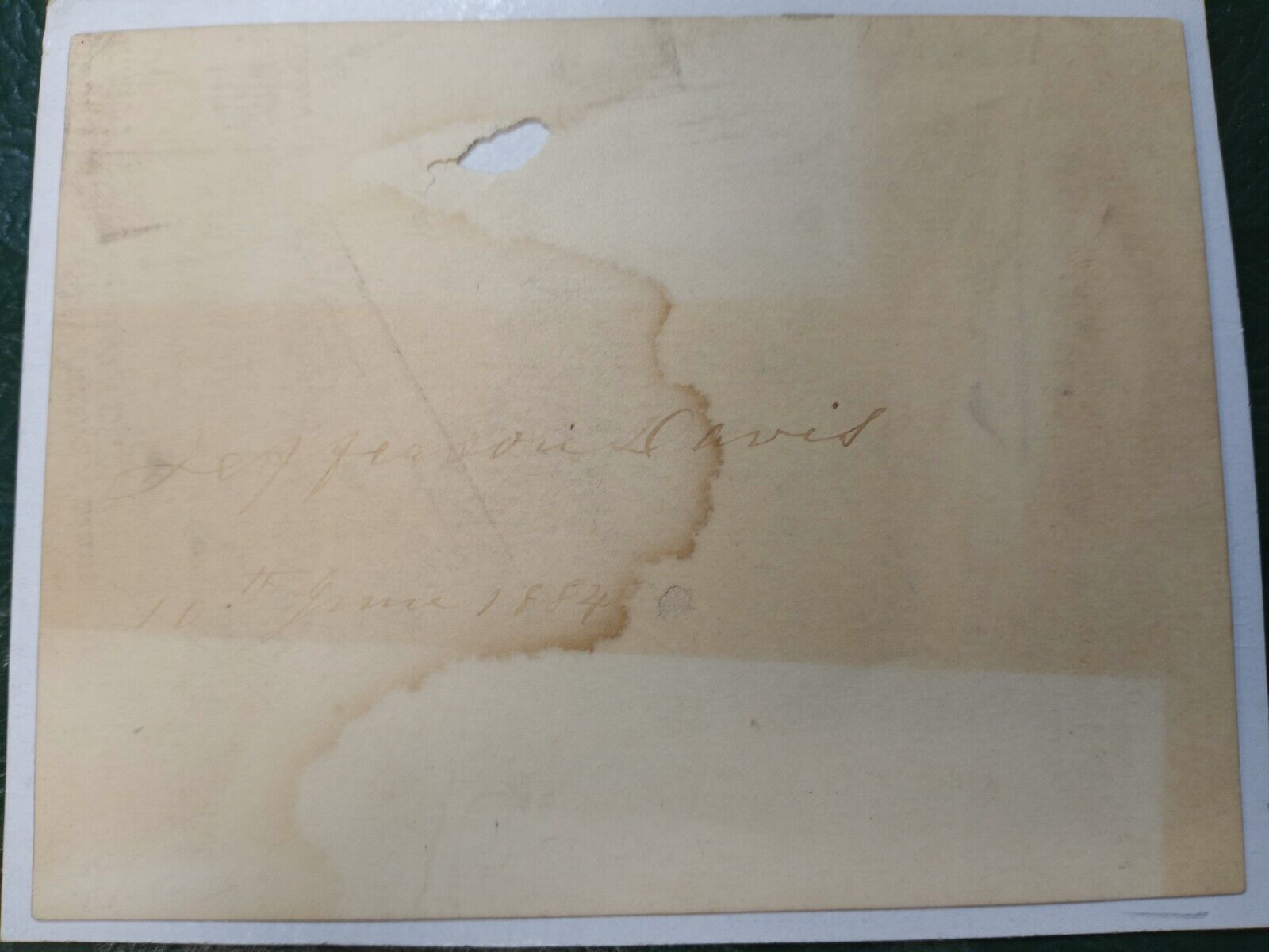 1884 Jefferson Davis Signed Card - Faded