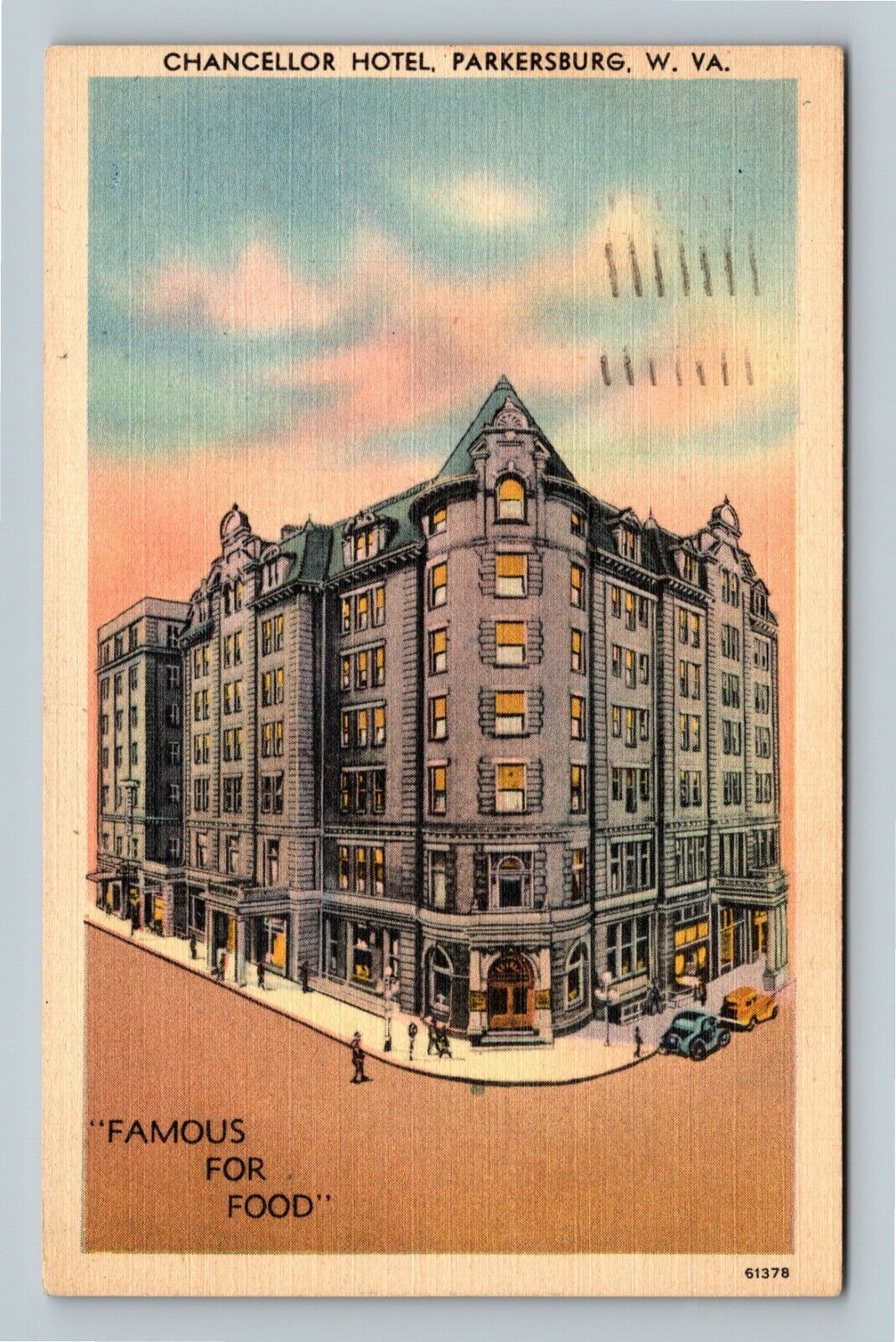 Parkersburg WV-West Virginia Chancellor Hotel, Antique Vintagec1946 Postcard