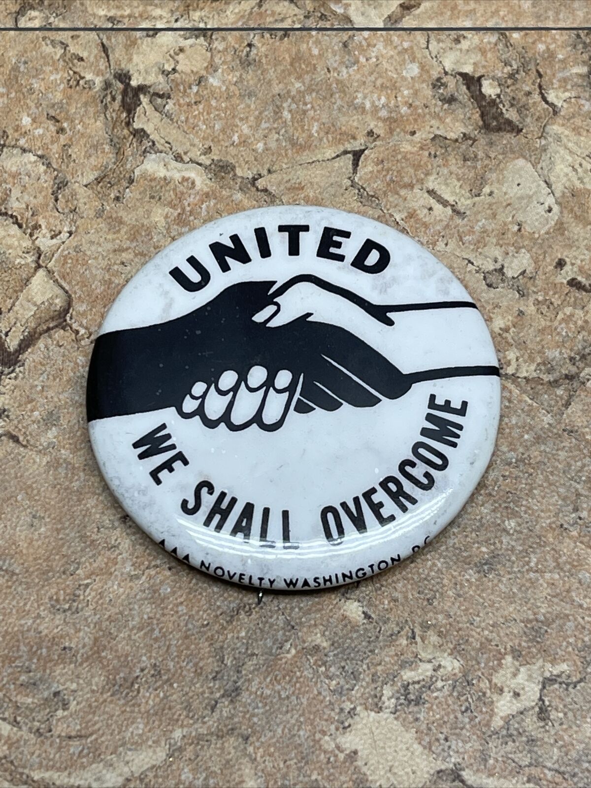 Vintage 1960s Civil Rights Pinback Button United We Shall Overcome JD  Equality