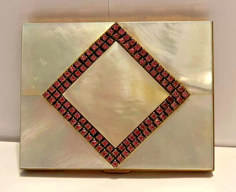 1950's Mother Of Pearl Gold Toned Cigarette Case Very Good Vtg. Condition Read