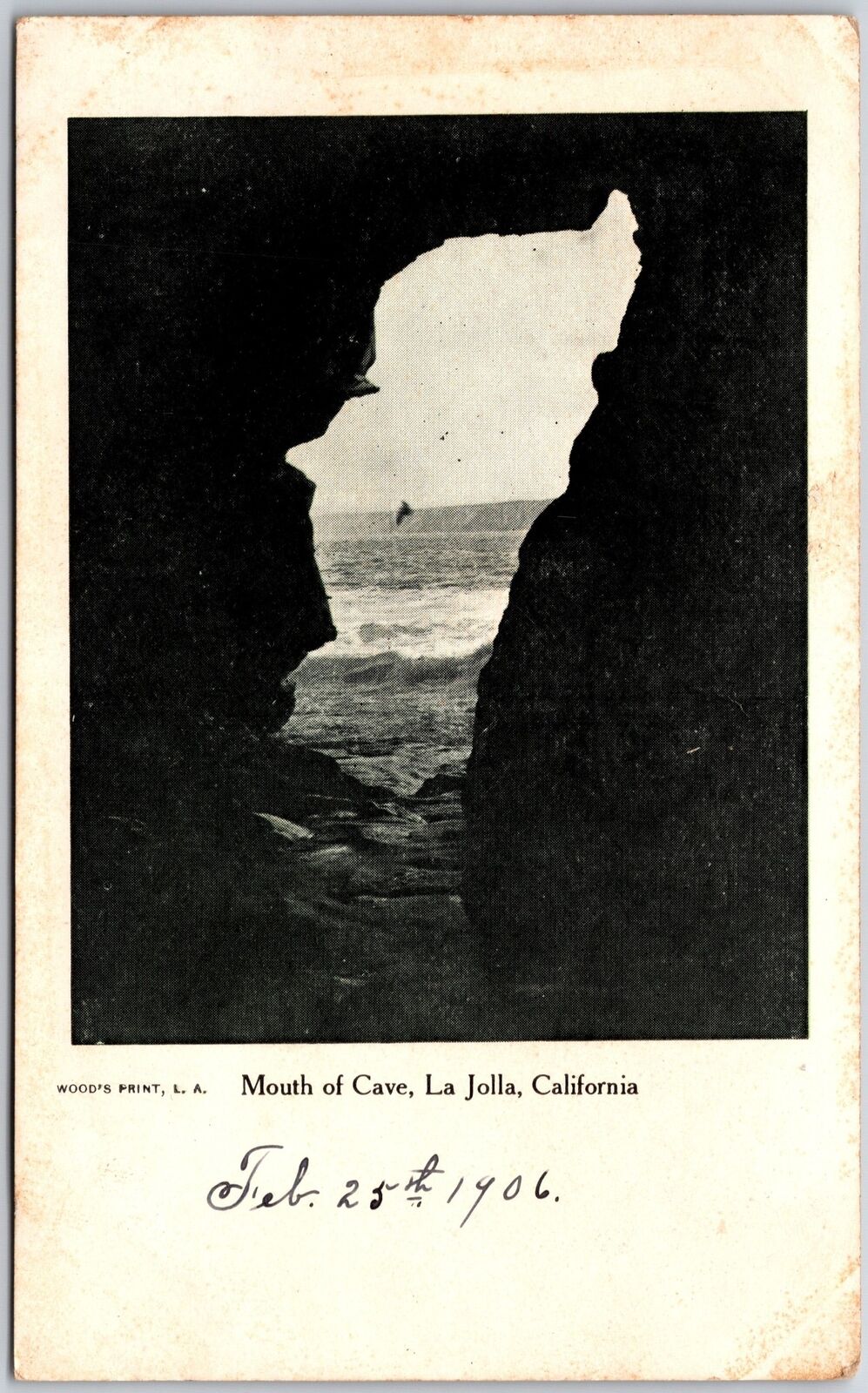 La Jolla California CA, Mouth of Cave, Sea Shore, Ocean Beach, Vintage Postcard