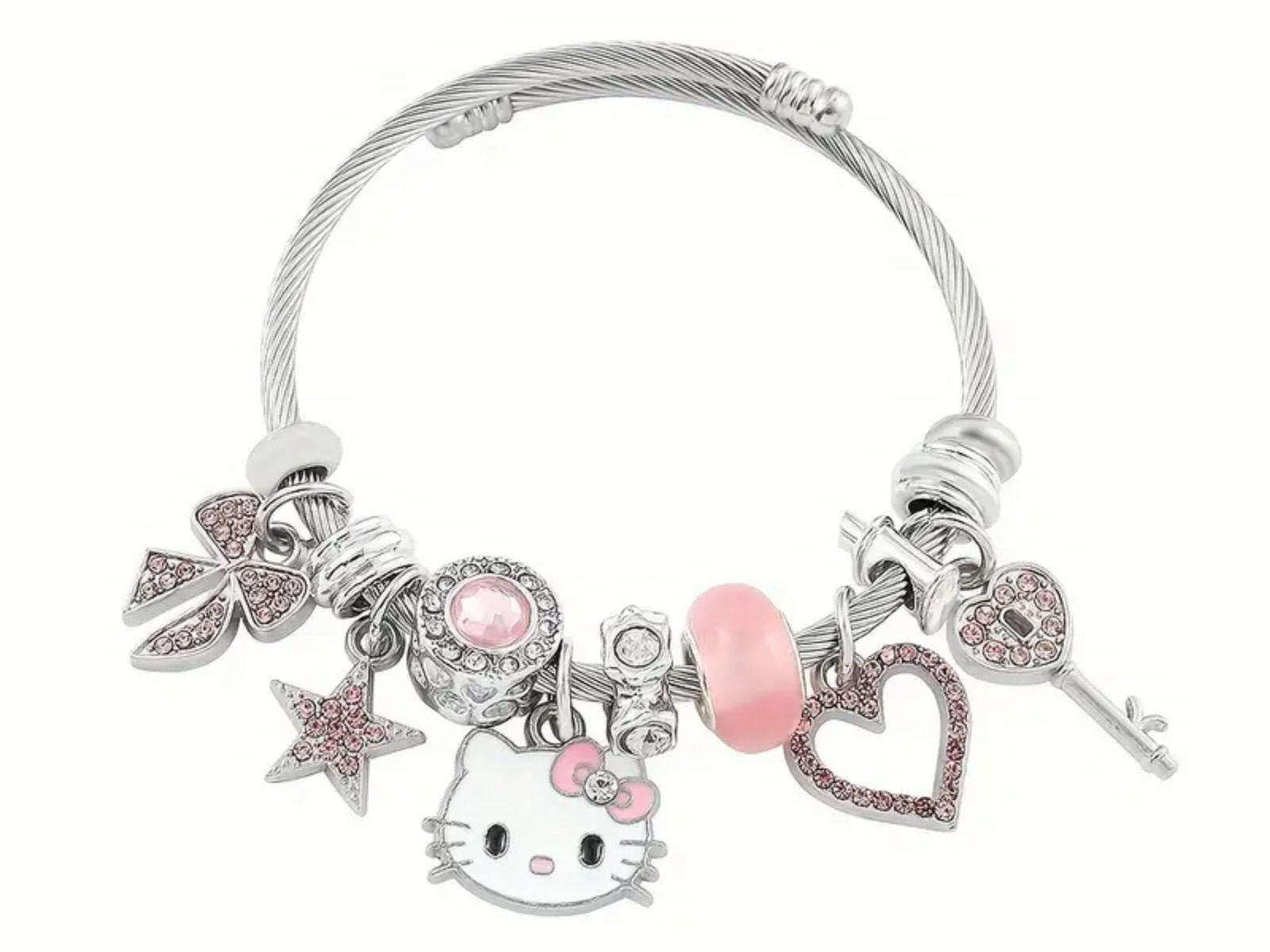 Kello kitty Bracelet with Charms pieces in Pink