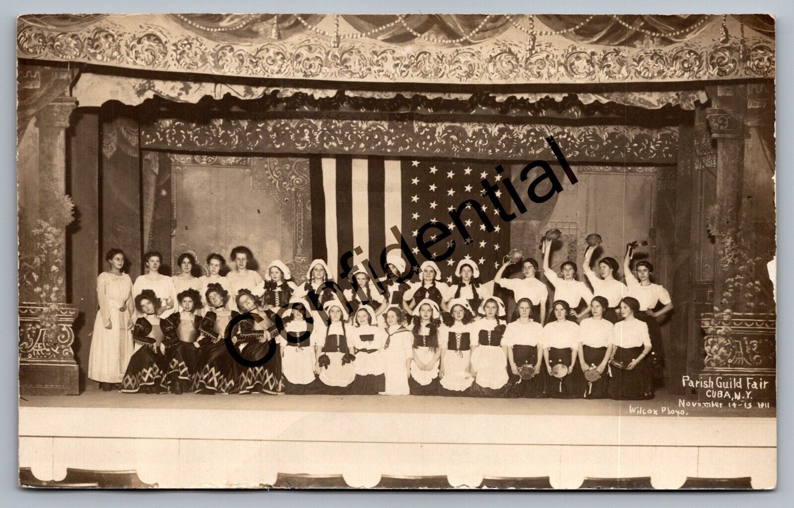 Real Photo Parish Guild Fair Stage Play At Cuba NY New York 1911 RP RPPC H435