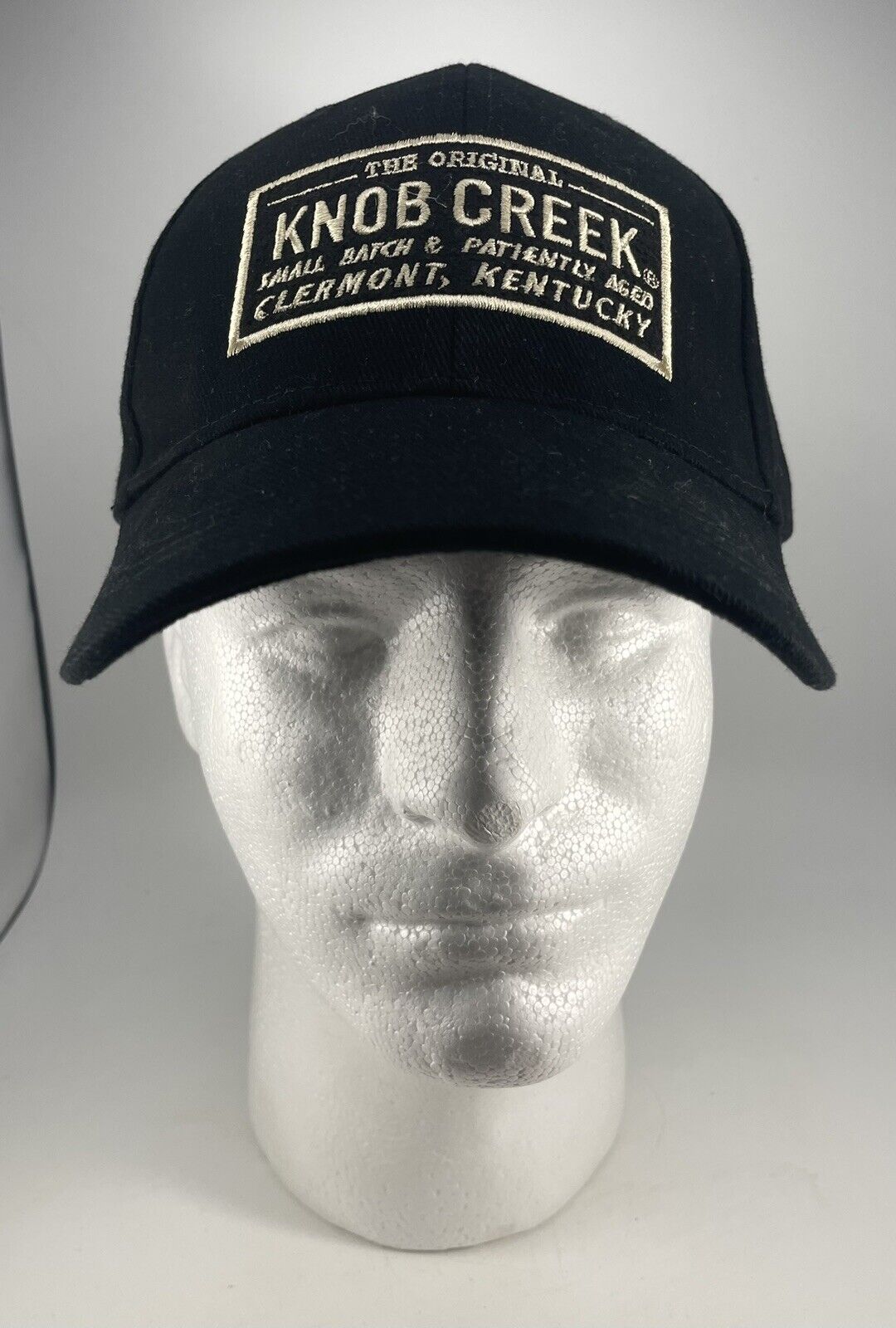 Knob Creek Bourbon Whiskey Strapback Black Baseball Cap Hat Kentucky Logo