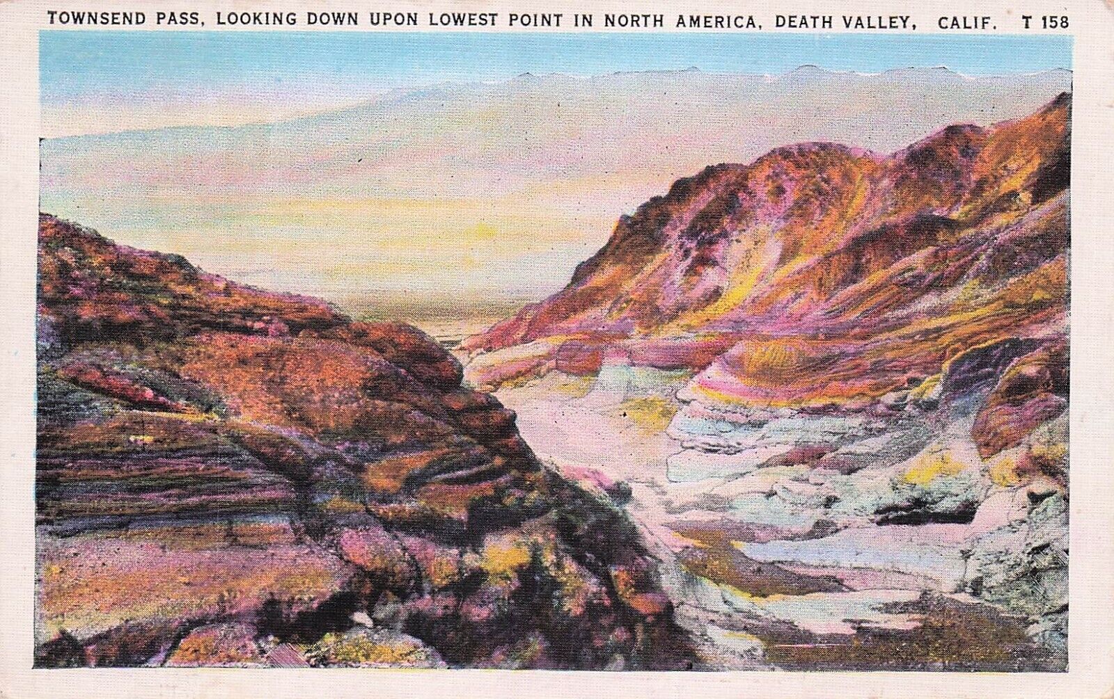 Postcard Vin (10 CA, Death Valley Townsent Pass 310 Ft below Sea Level P (255)