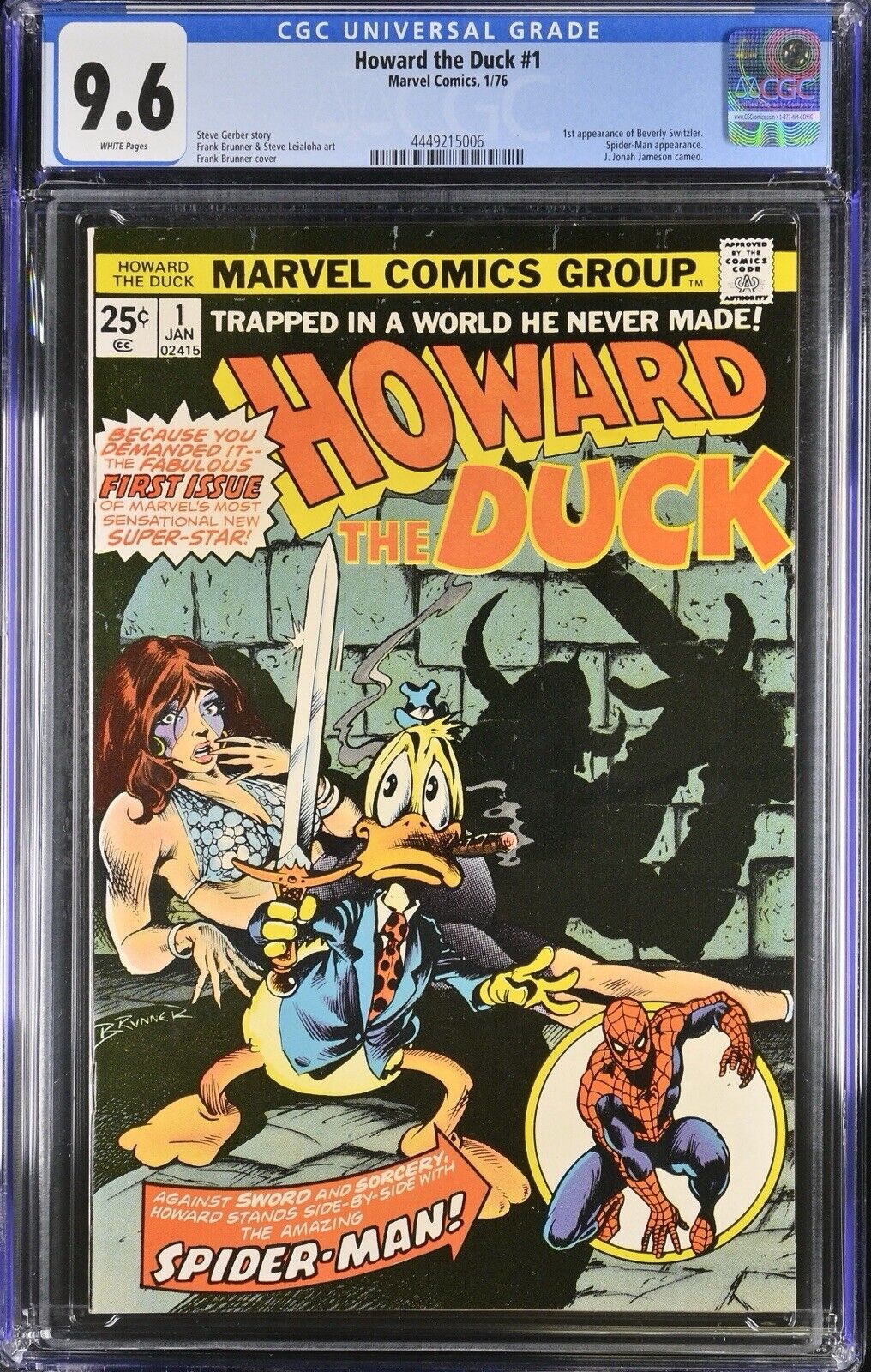 Howard the Duck #1 CGC 9.6 • 1st Beverly Switzler Appearance • Marvel Comics