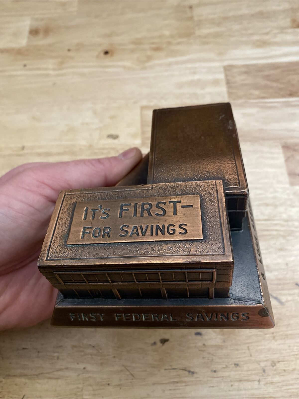 First Federal Savings Elgin Piggy Bank Banthrico Vintage Banker Collector NO KEY