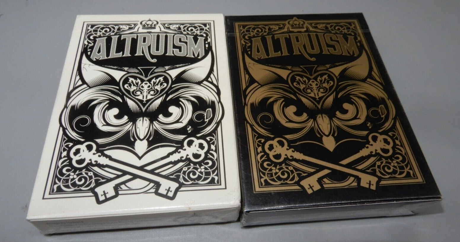 ALTRUISM pair Owl Light & Dark Playing Card deck NEW/SEALED Blue Crown