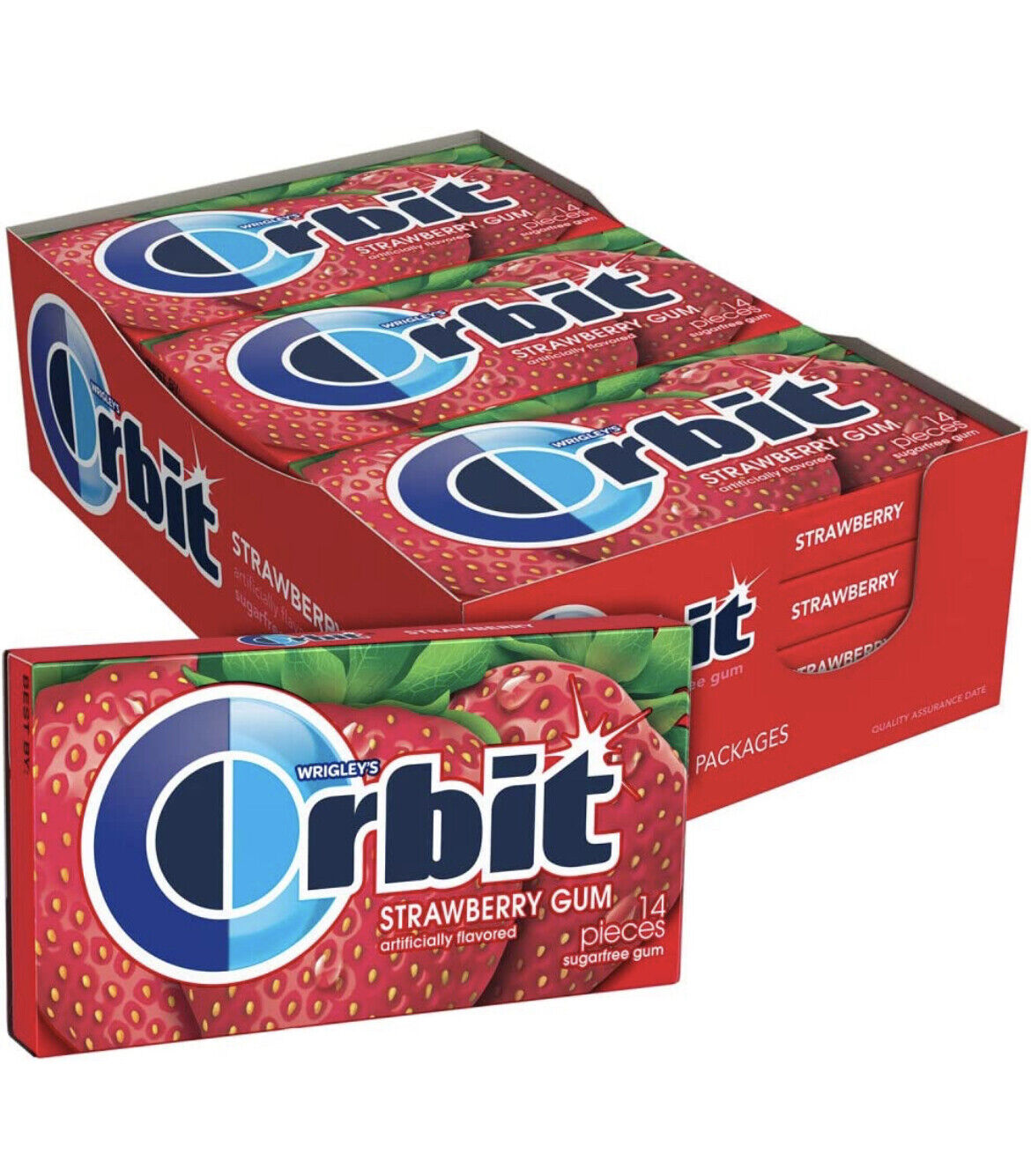 ORBIT Strawberry Sugar Free Chewing Gum (42 Packs of 14-Pieces) NEW