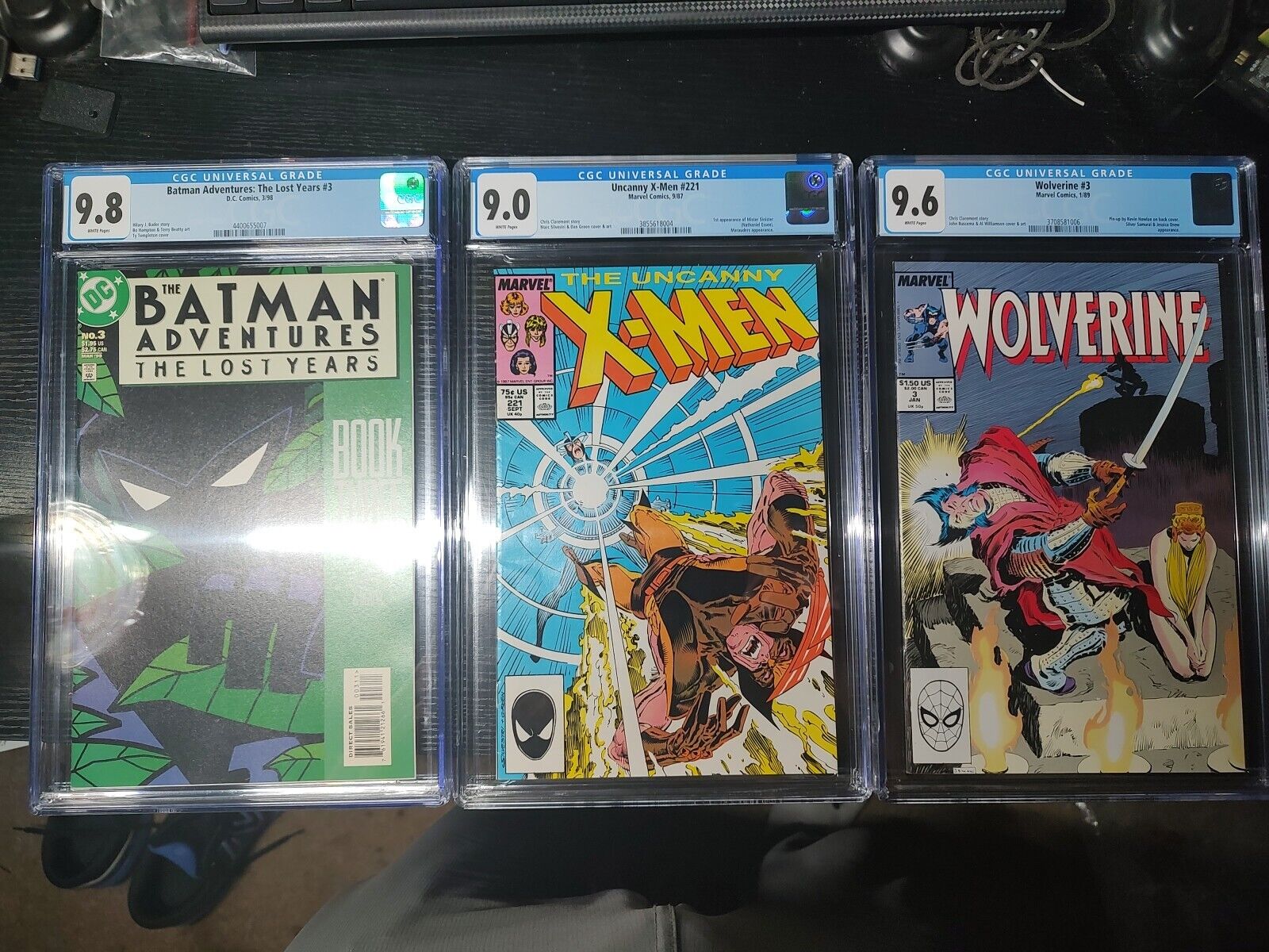 CGC Graded Lot (3) Uncanny X-Men #221 (9.0), Wolverine #3 (9.6),Batman adv (9.8)