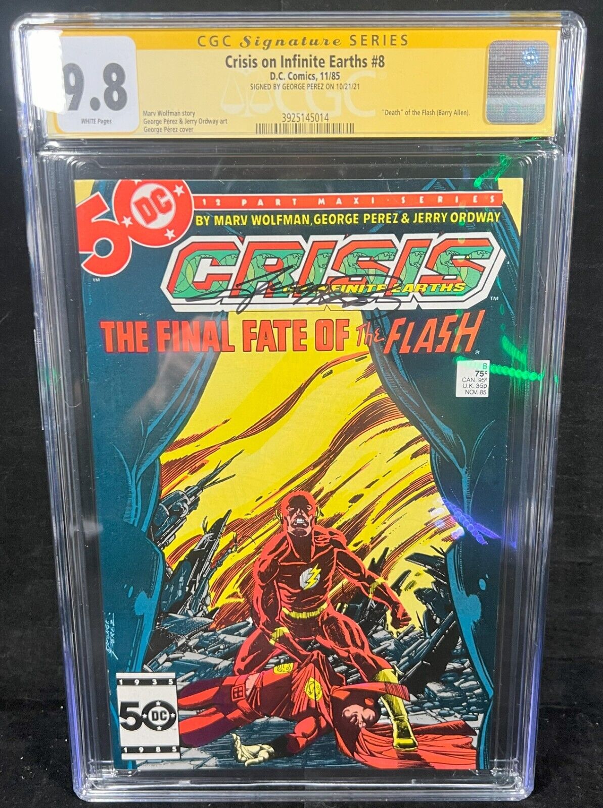 DC COMICS CRISIS On Infinite Earths #8 1985 DC CGC 9.8 SS Signed by Perez 10/21