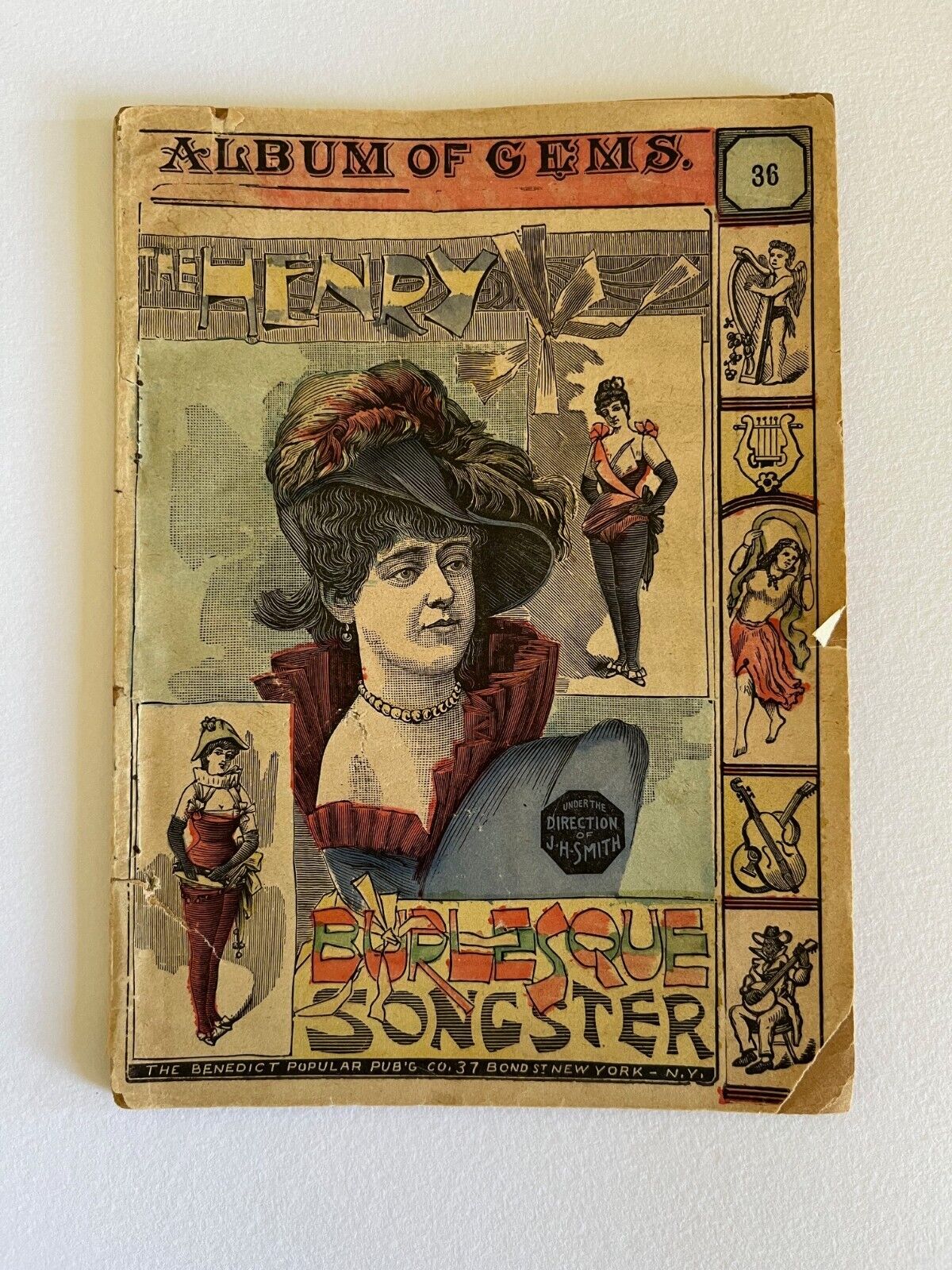1890's HENRY BURLESQUE SONGSTER ~ song book dime novel Benedict Co Publ antique