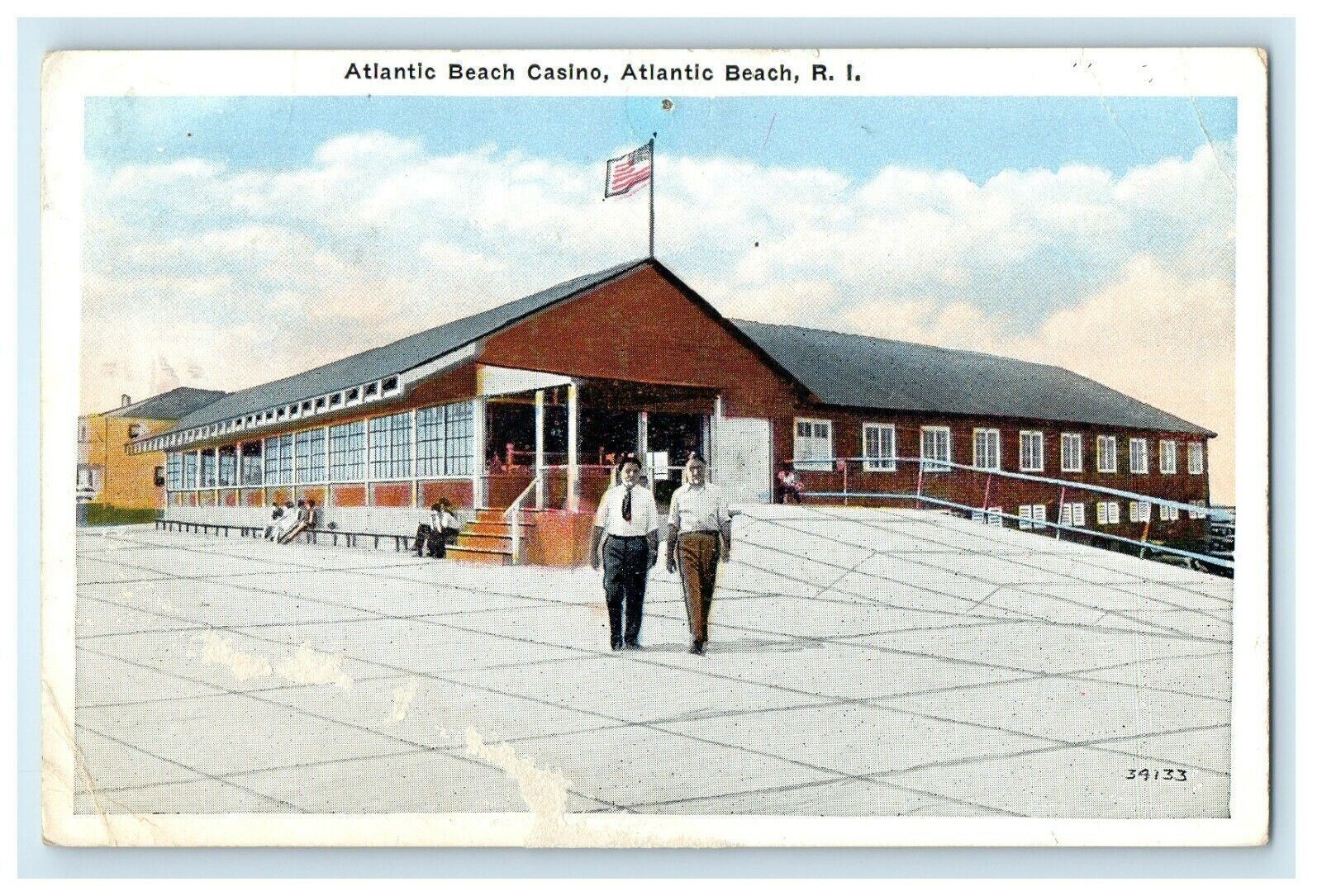 1913 Atlantic Beach Casino, Atlantic Beach Rhode Island RI Postcard