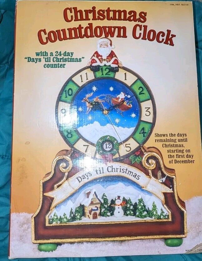 Vtg Christmas Countdown Clock, With A 24 Days Till Christmas Counter - Tested