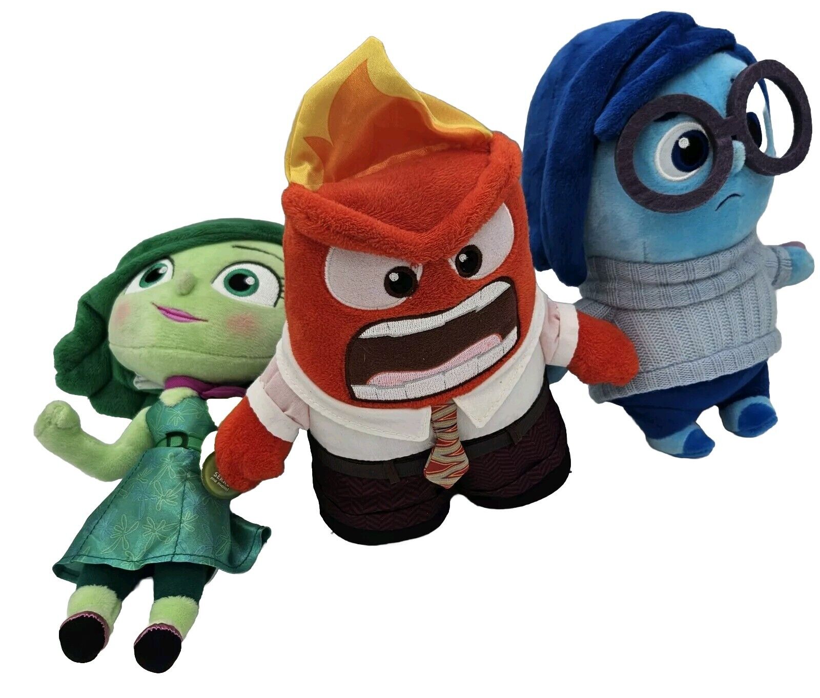 Inside Out Anger, Disgust & Sadness Talking Plush Tomy Pixar New Batteries LOT 3