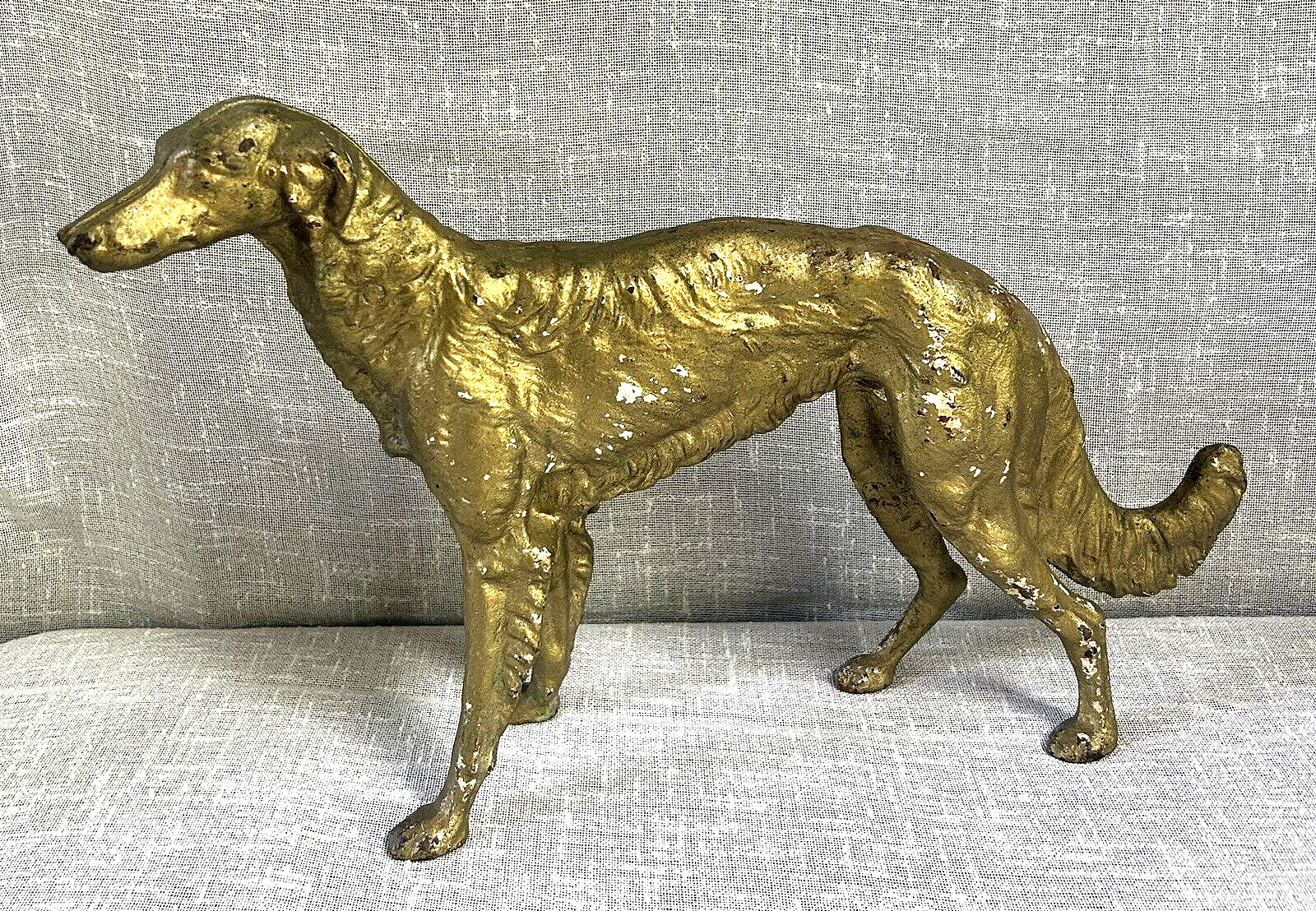 Antique Hubley? Large Cast Iron Doorstop Dog Statue Borzoi Russian Wolfhound