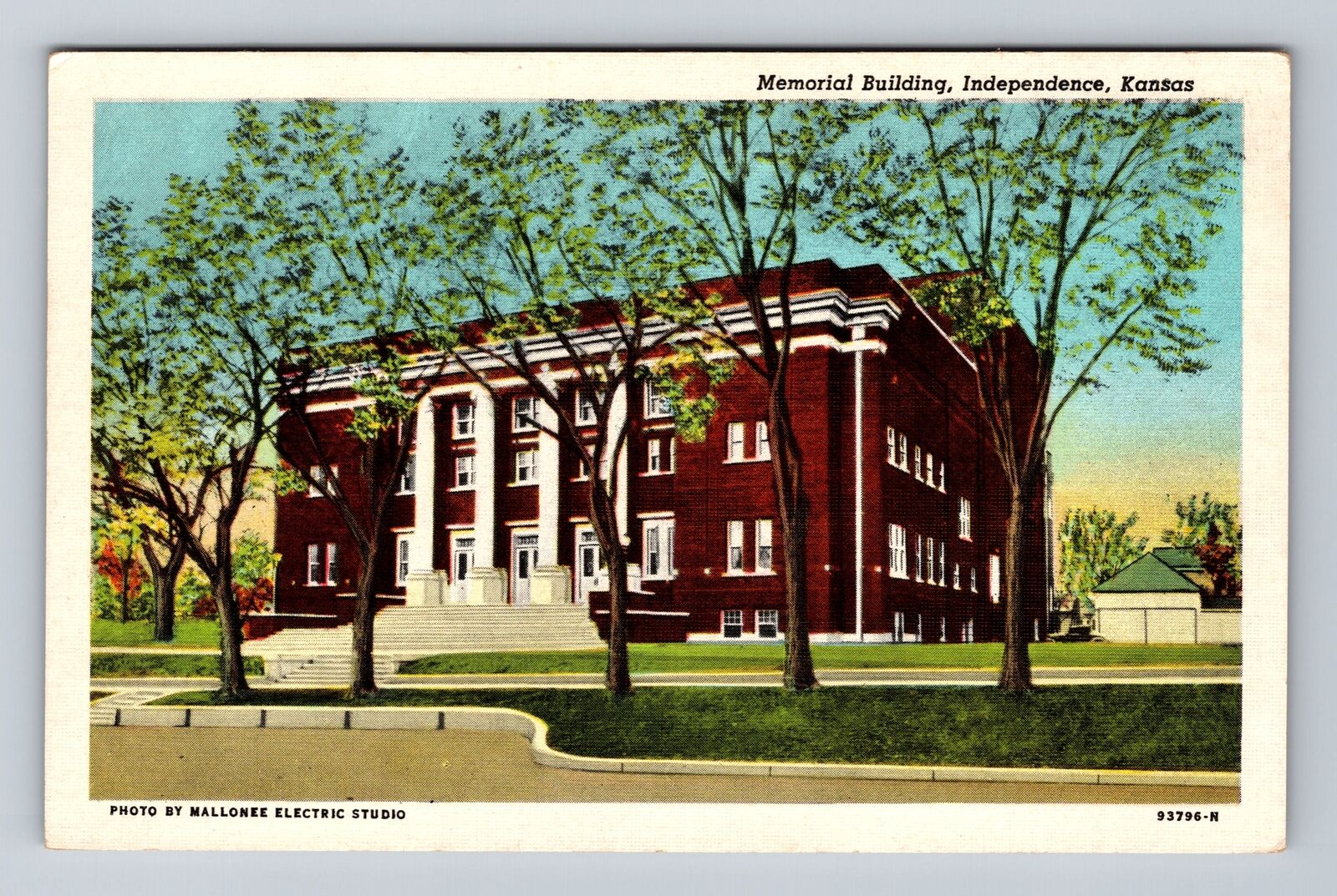 Independence KS-Kansas, Memorial Building, Antique Souvenir Vintage Postcard