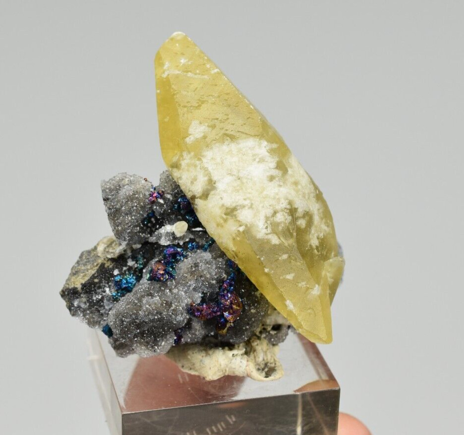 Calcite with Chalcopyrite and Quartz - Casteel Mine, Iron Co., Missouri