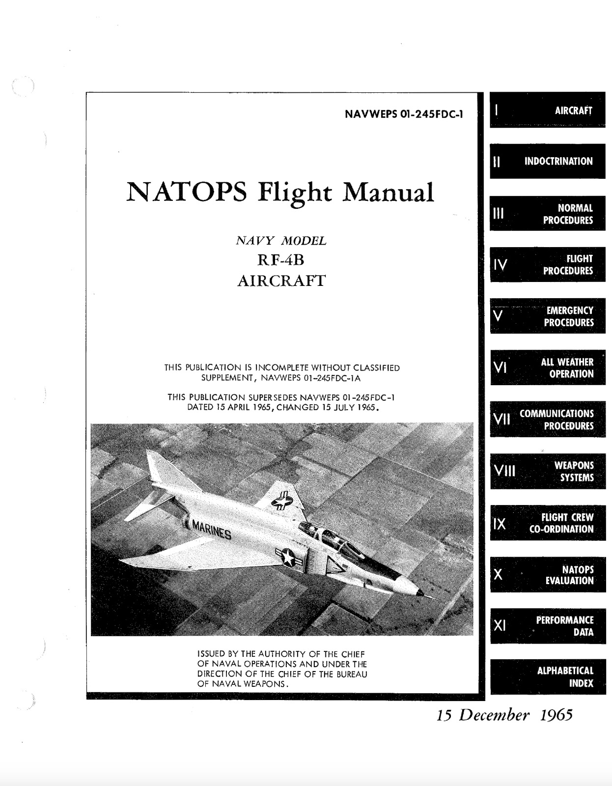 372 Page 1965 RF-4B Phantom II NAVWEPS 01-245FDC-1 Flight Manual on CD