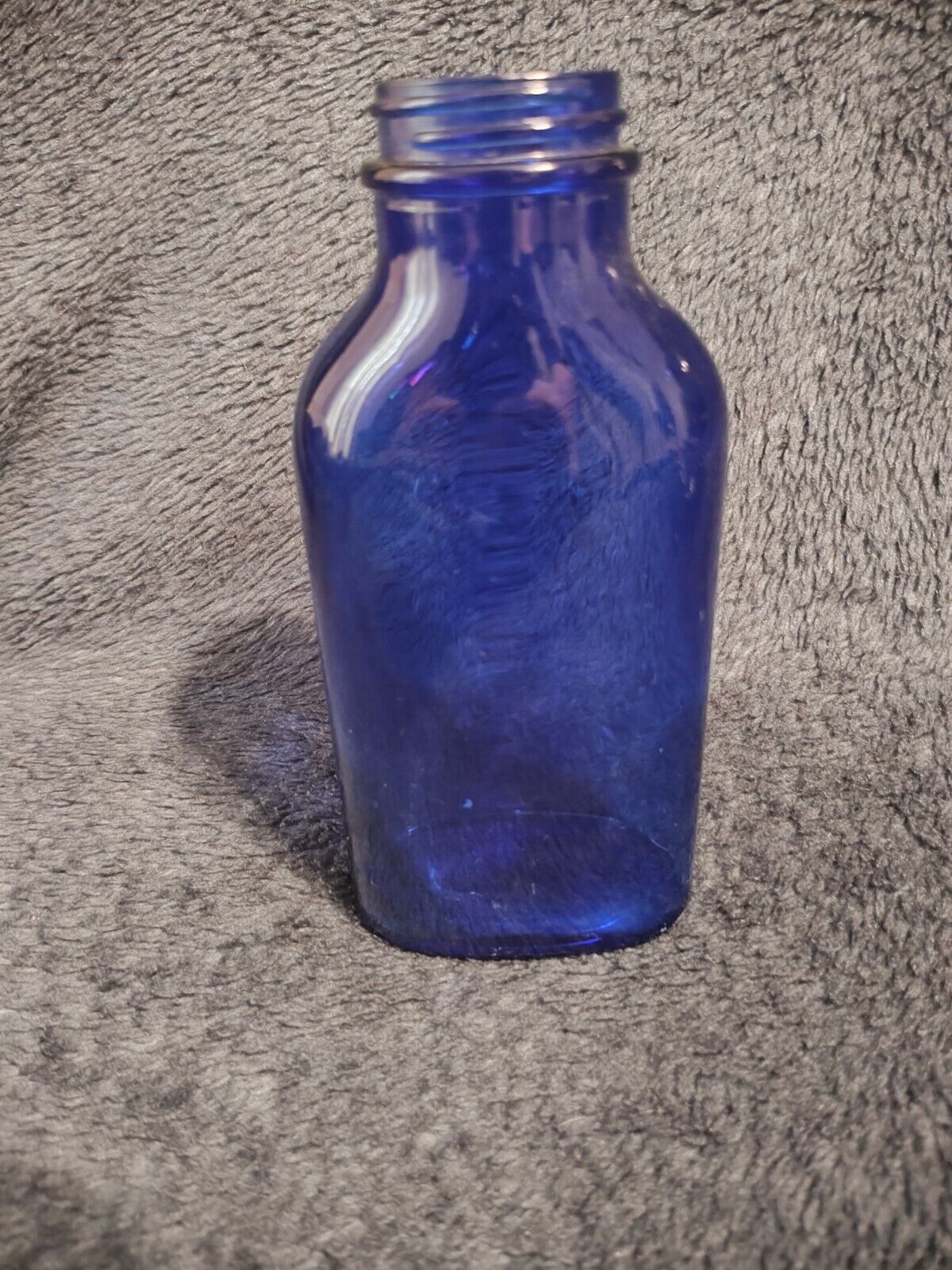 Vintage Cobalt Blue Glass Bottle, Unbranded, 6.5'' Tall