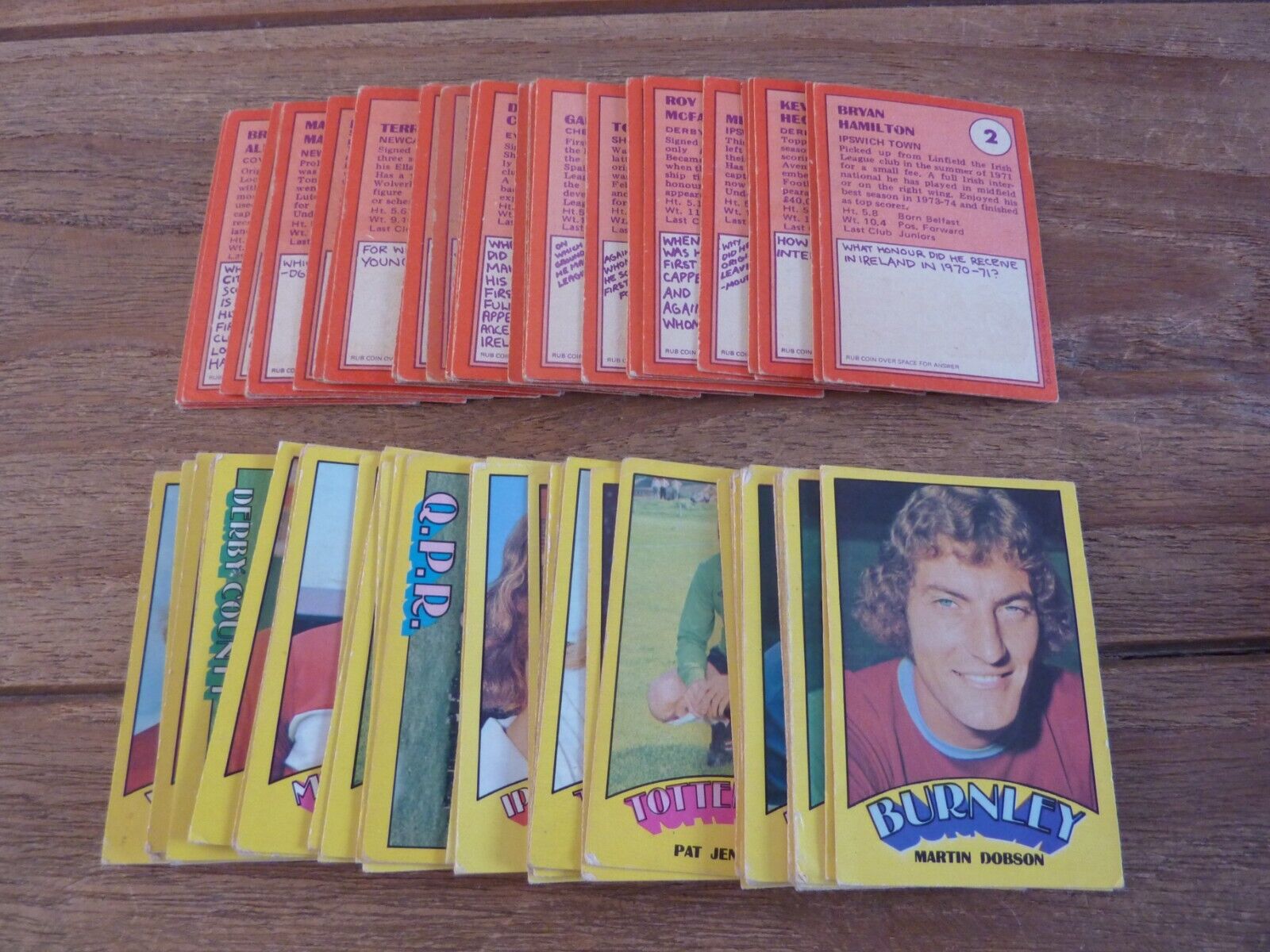 A&BC Football Orange/Red Backed Cards 1974 - Good - Pick The Cards You Need