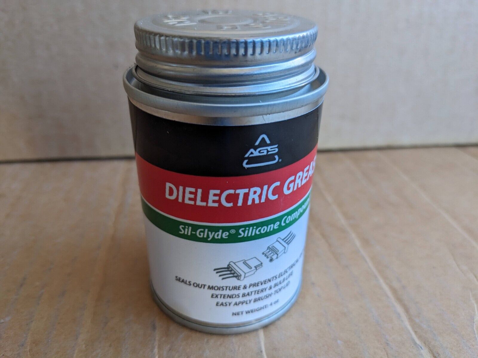 🔥New AGS Automotive Solutions Brush Top Can Dielectric Silicone Grease Compound