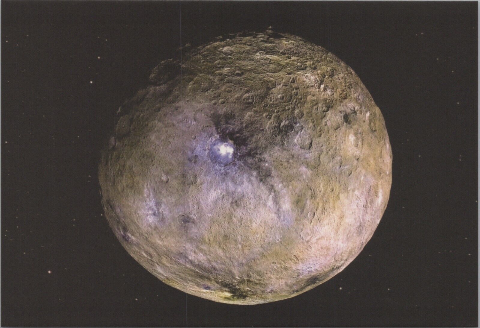 NEW NASA Cosmos Postcard Series~ Bright Occator Crater 6612c8 MR ALE
