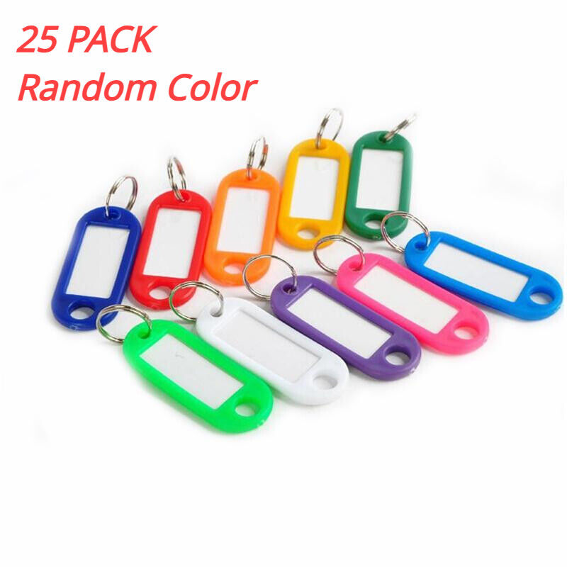 Plastic Key Tags with Metal Ring Luggage Car Tags ID Label Name Tags 25-200PACK