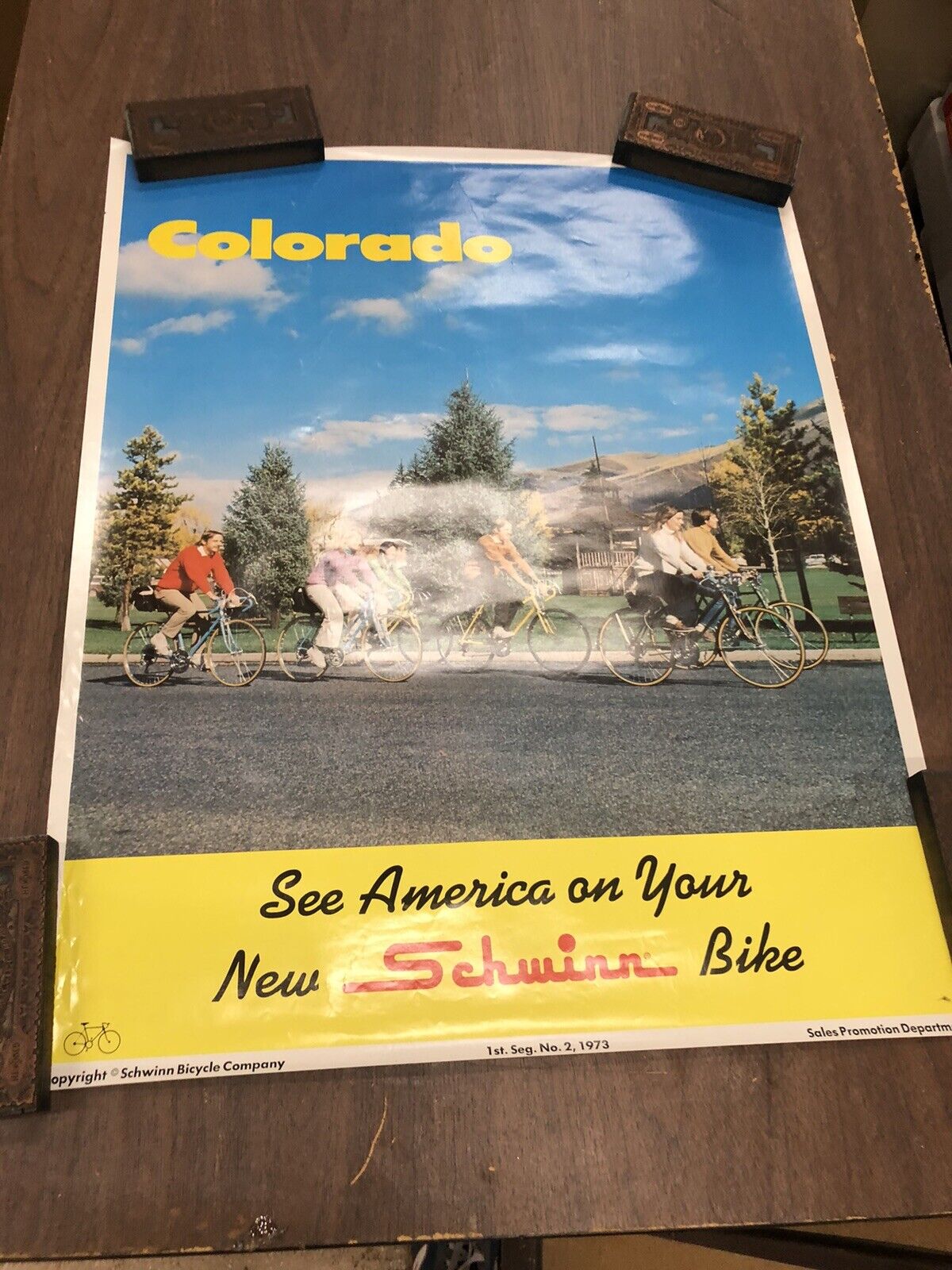 Original Schwinn Bicycle See America On Your New Schwinn Bike Poster Promo Rare