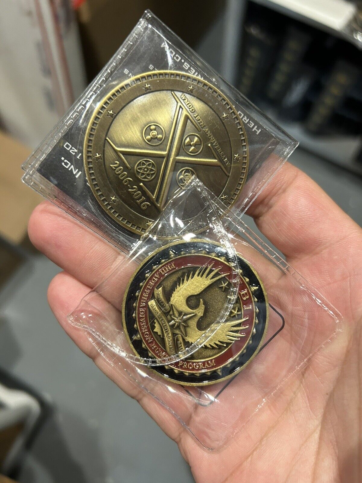 FBI HQ WMD And HUMIT Challenge Coins