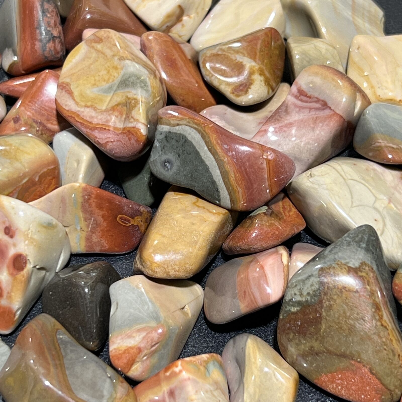 Desert Jasper Tumbled (1 LB) One Pound Bulk Wholesale Lot Polished Gemstones