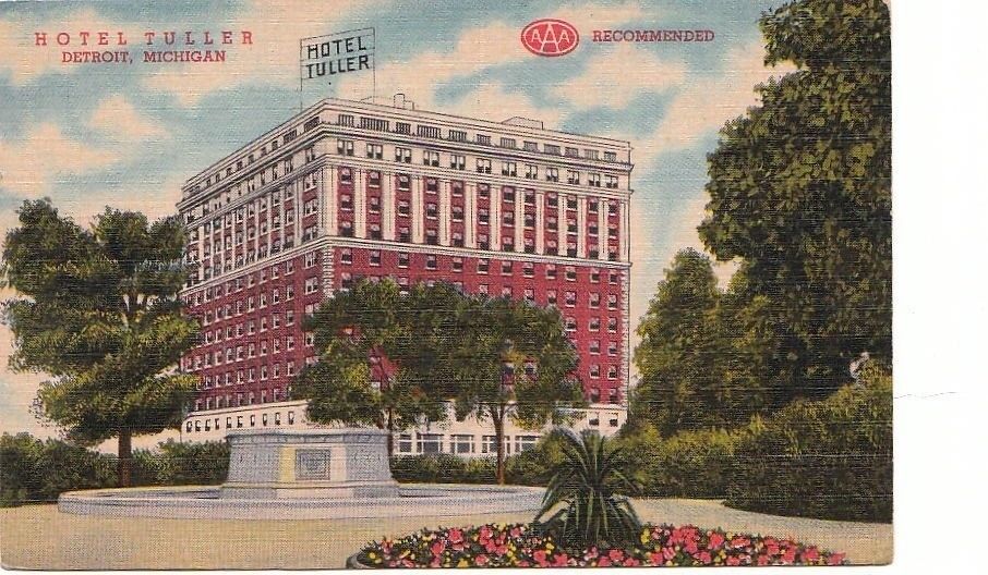  Postcard Hotel Tuller Detroit MI 