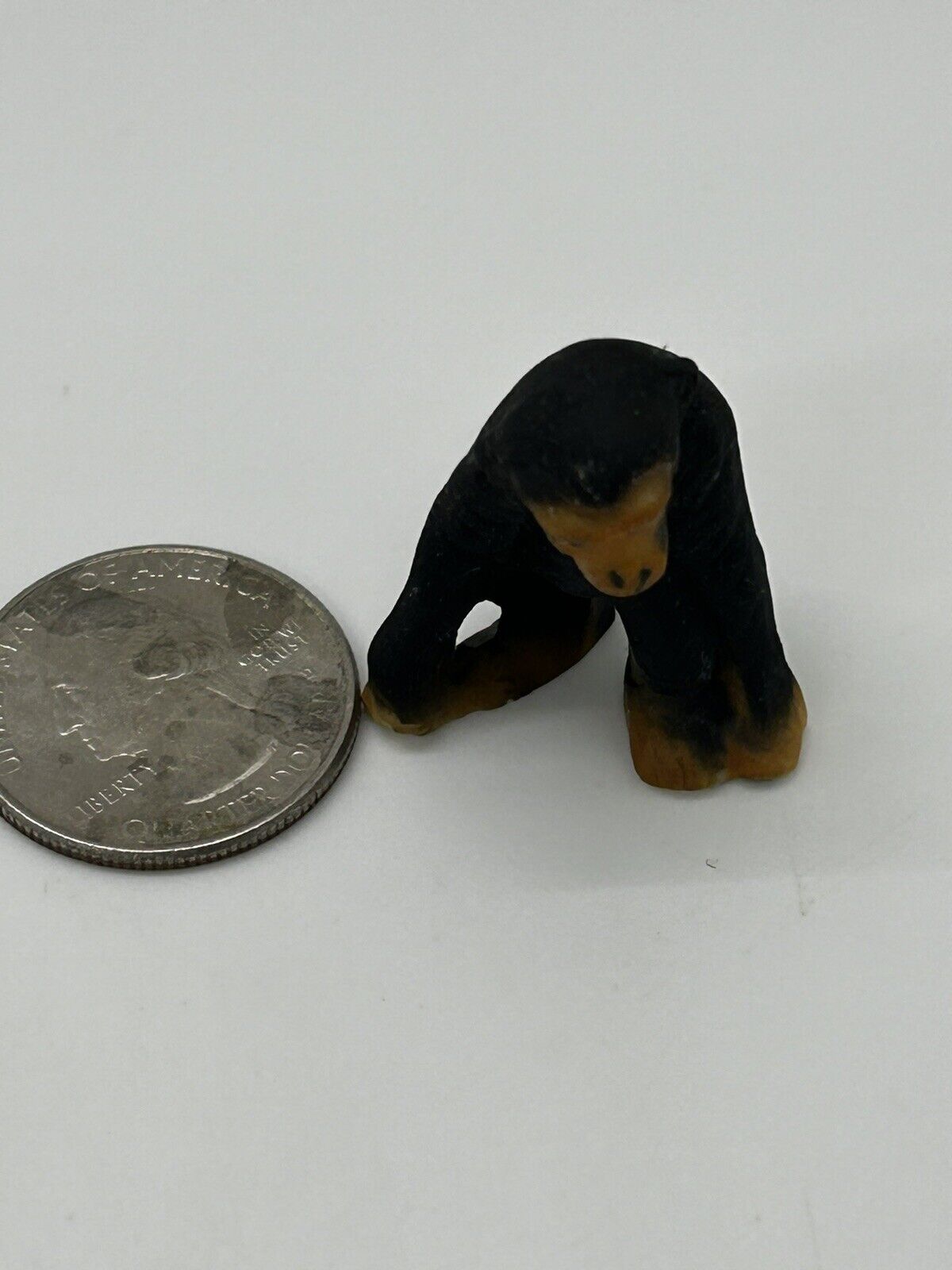 Tiny 1” Hand Painted Porcelain Chimpanzee Figurine 