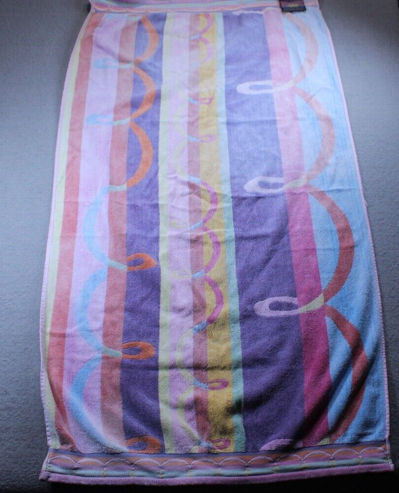 Beach Body Towel by Cecil Saydah Colorful Striped Swirl Beach Towel 30x55