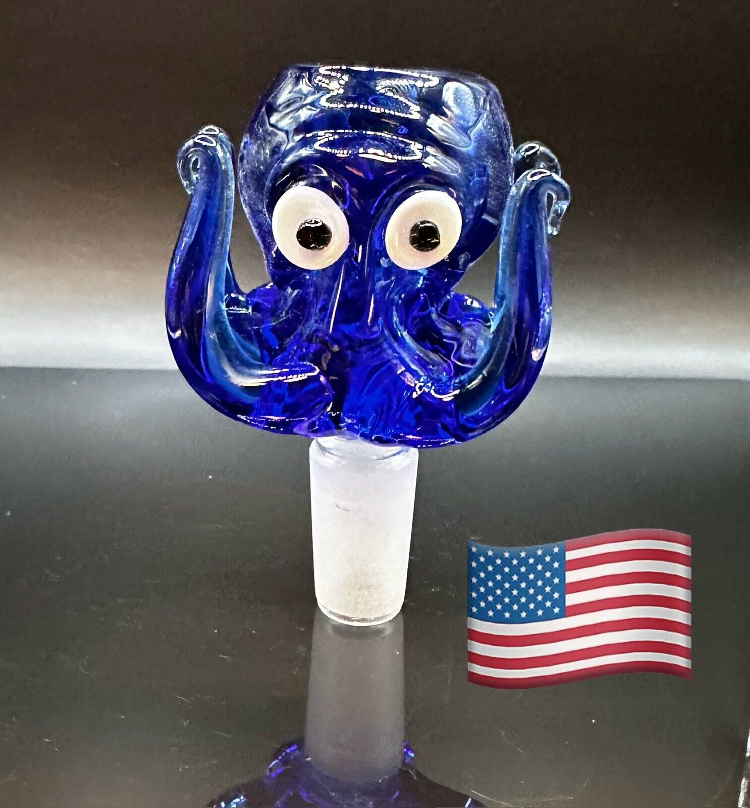 Primium 14mm Blue Thick Glass Octopus Bong Bowl Head Piece Bong Bowl Holder
